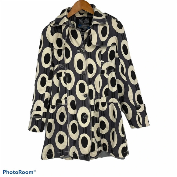 Millard Fillmore geometric pattern jacket short trench Small - Picture 1 of 7